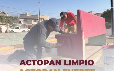 Actopan impulsa la mejora de espacios públicos con jornada de mantenimiento en Parque Urbano