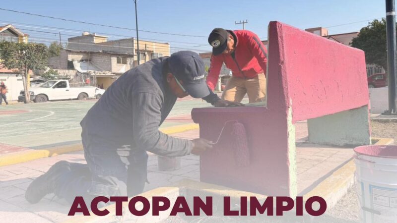 Actopan impulsa la mejora de espacios públicos con jornada de mantenimiento en Parque Urbano