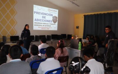 Imparten talleres de prevención de adicciones en estudiantes de Actopan