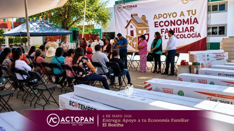 Entregan apoyos del programa “Apoyo a tu Economía Familiar” en El Boxtha