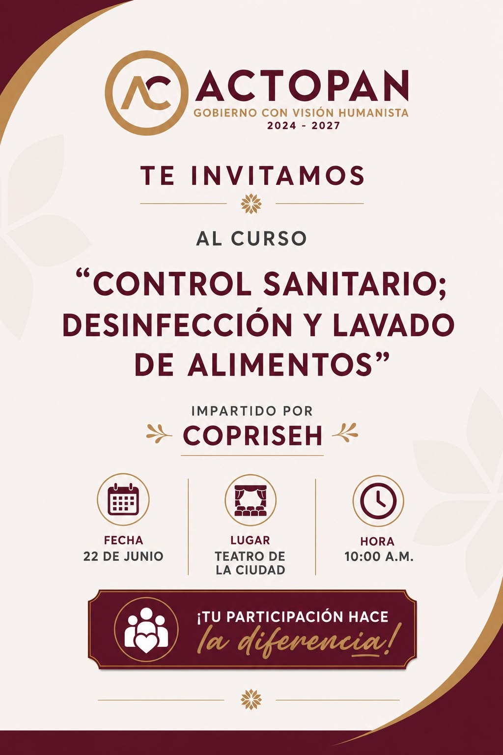 Control Sanitario; Desinfección y Lavado de Alimentos
