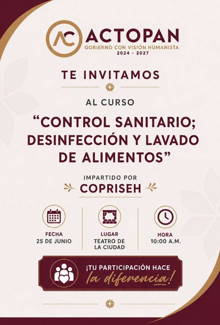 Control Sanitario; Desinfección y Lavado de Alimentos