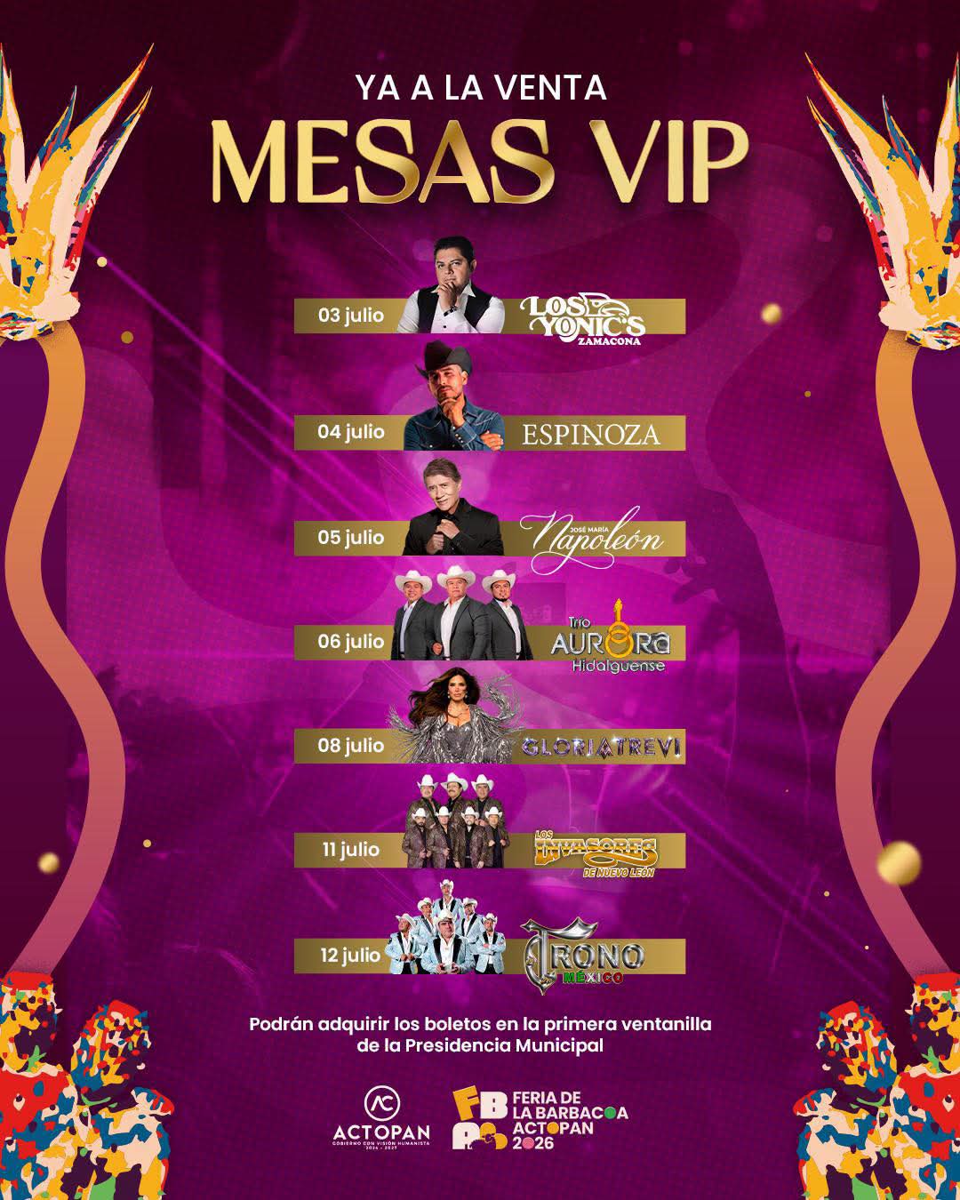 ¡Venta de Mesas VIP!