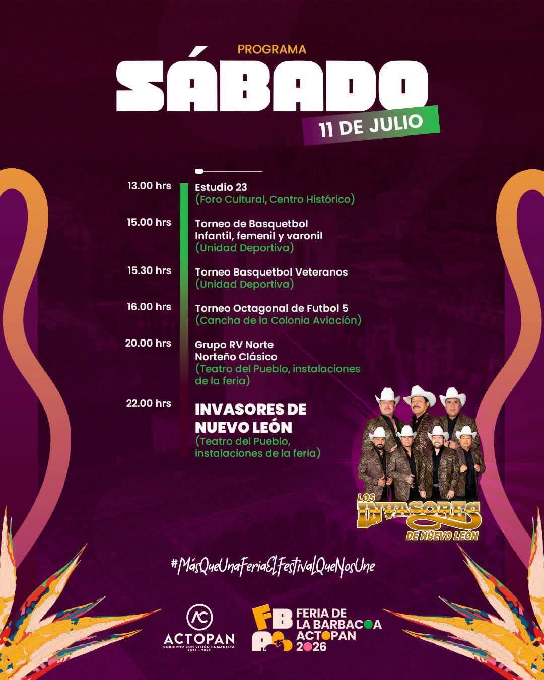 ¡Este sábado! Programa de actividades Parte 2