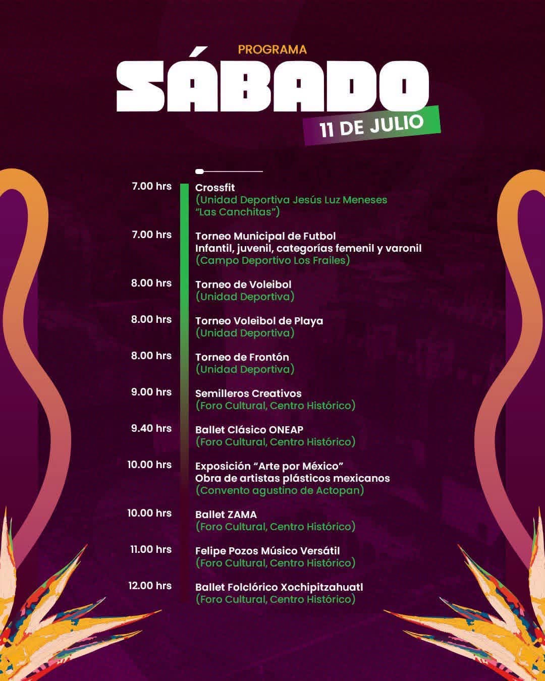 ¡Este sábado! Programa de actividades Parte 1