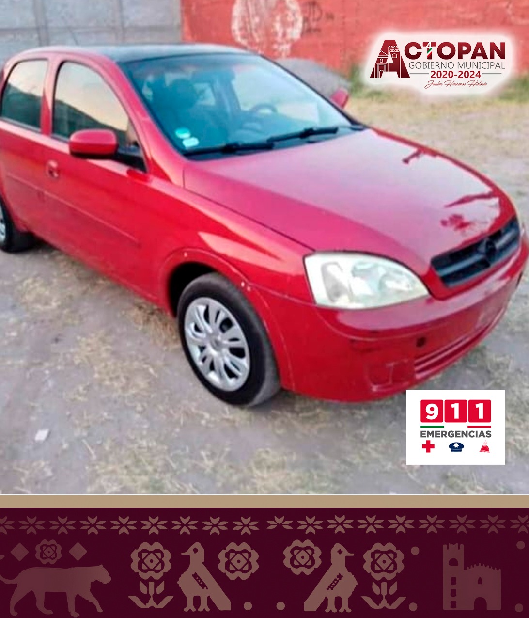 RECUPERAN EN ACTOPAN DOS AUTOS CON REPORTE DE ROBO. Gobierno de